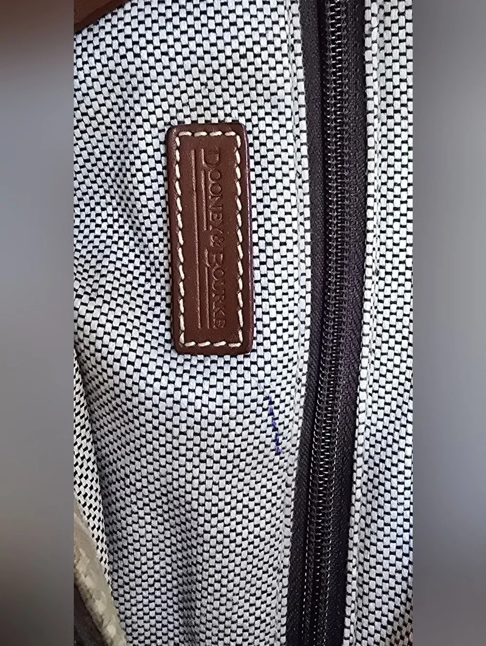 Dooney & Bourke DB Signature Monogram Canvas Leather Satchel Crossbody Bag